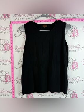 Danier tank top stretchy classic knit knitted Black Sleeveless Tank Top